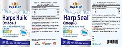 Maplelife Nutrition Harp Seal Oil 500mg 300 Softgels – MapleLife Nutrition