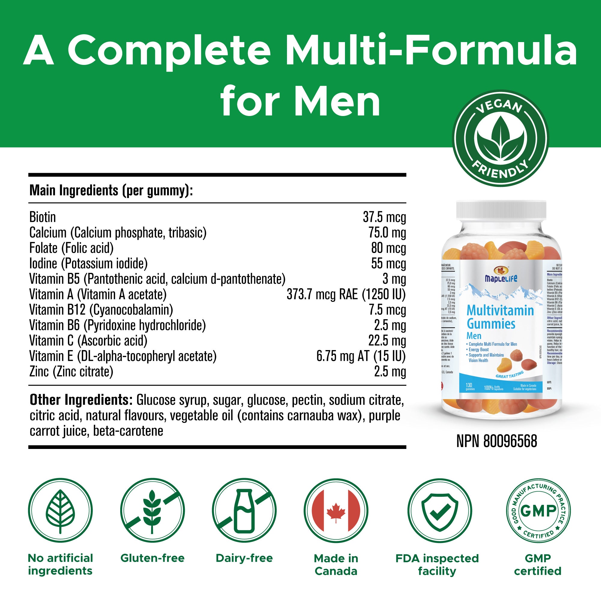 Multivitamin Gummies For Men 130 Gummies