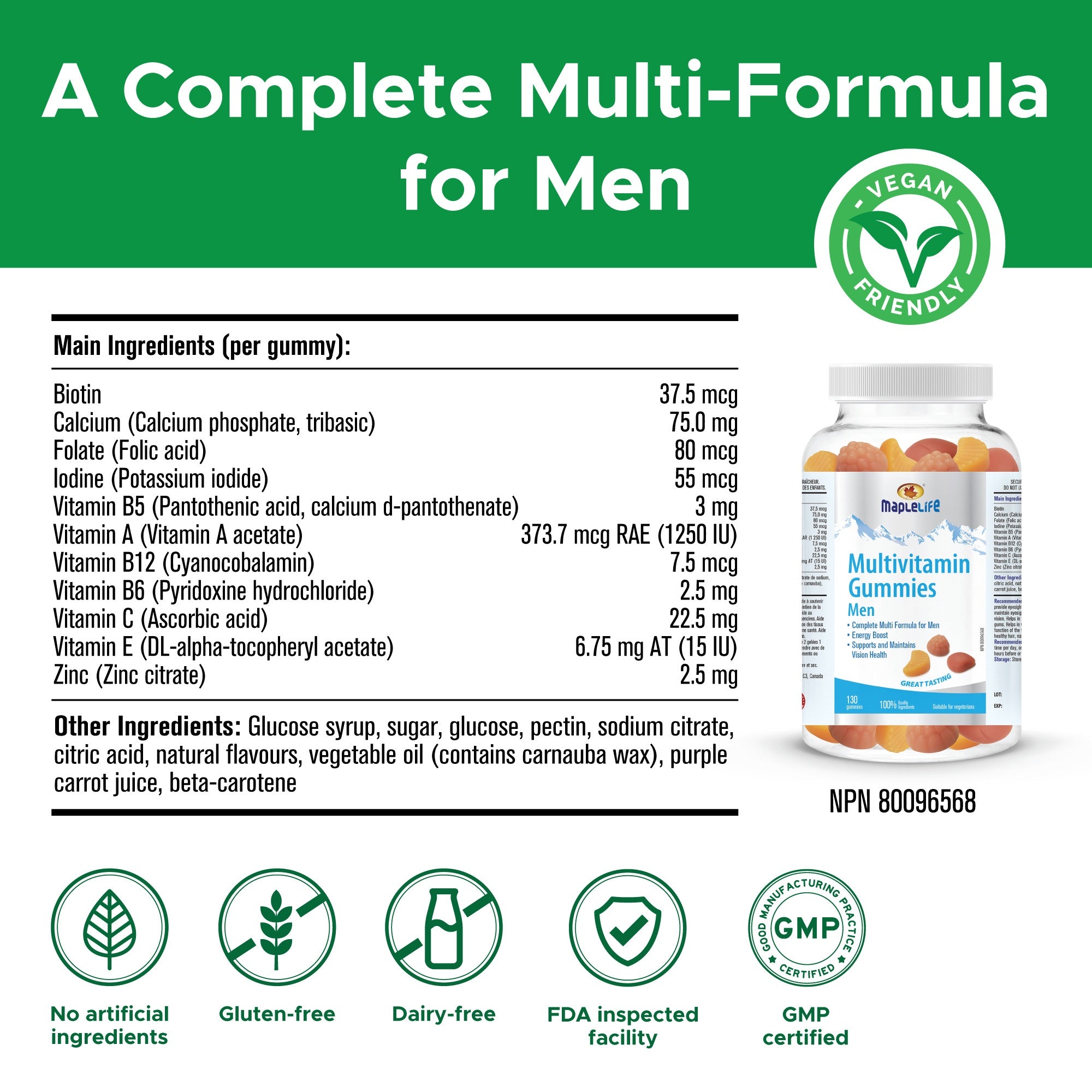 Multivitamin Gummies For Men 130 Gummies