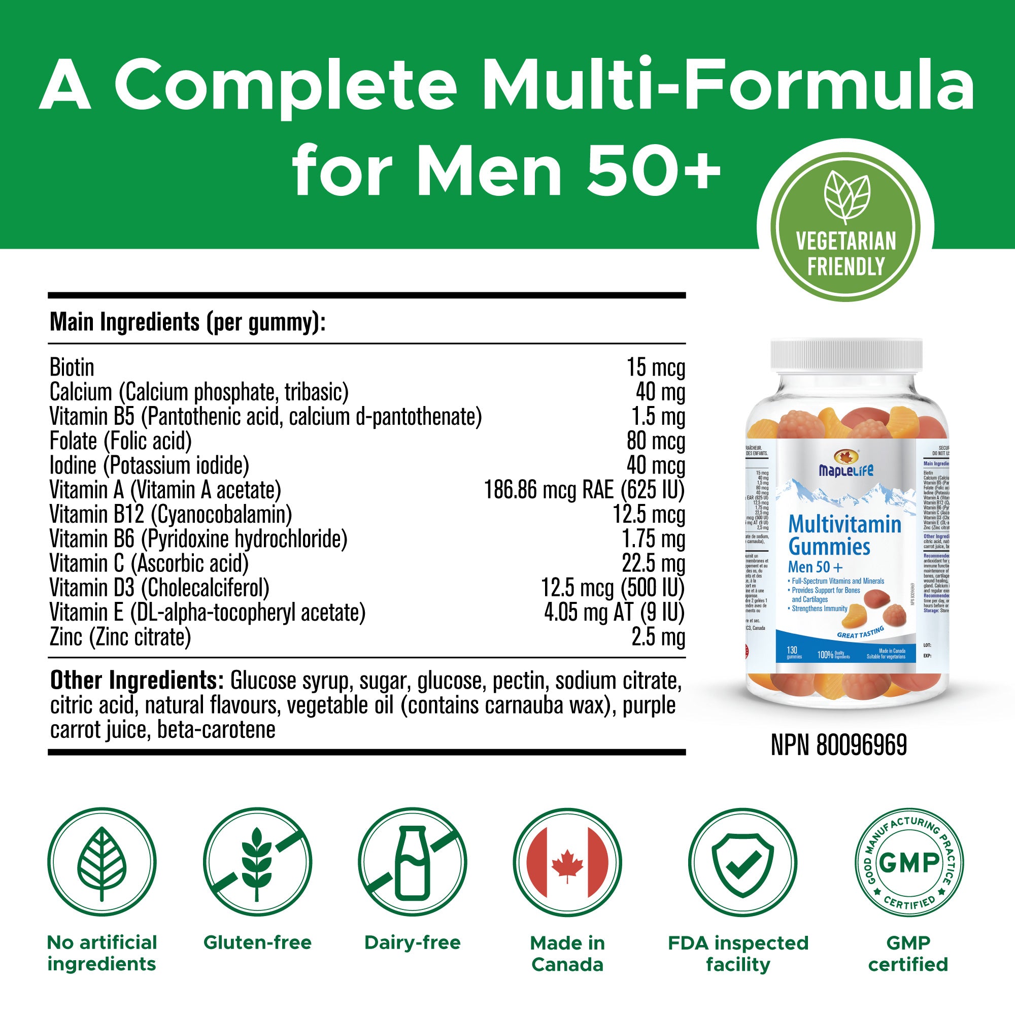 Multivitamin Gummies Men 50+ 130 Gummies