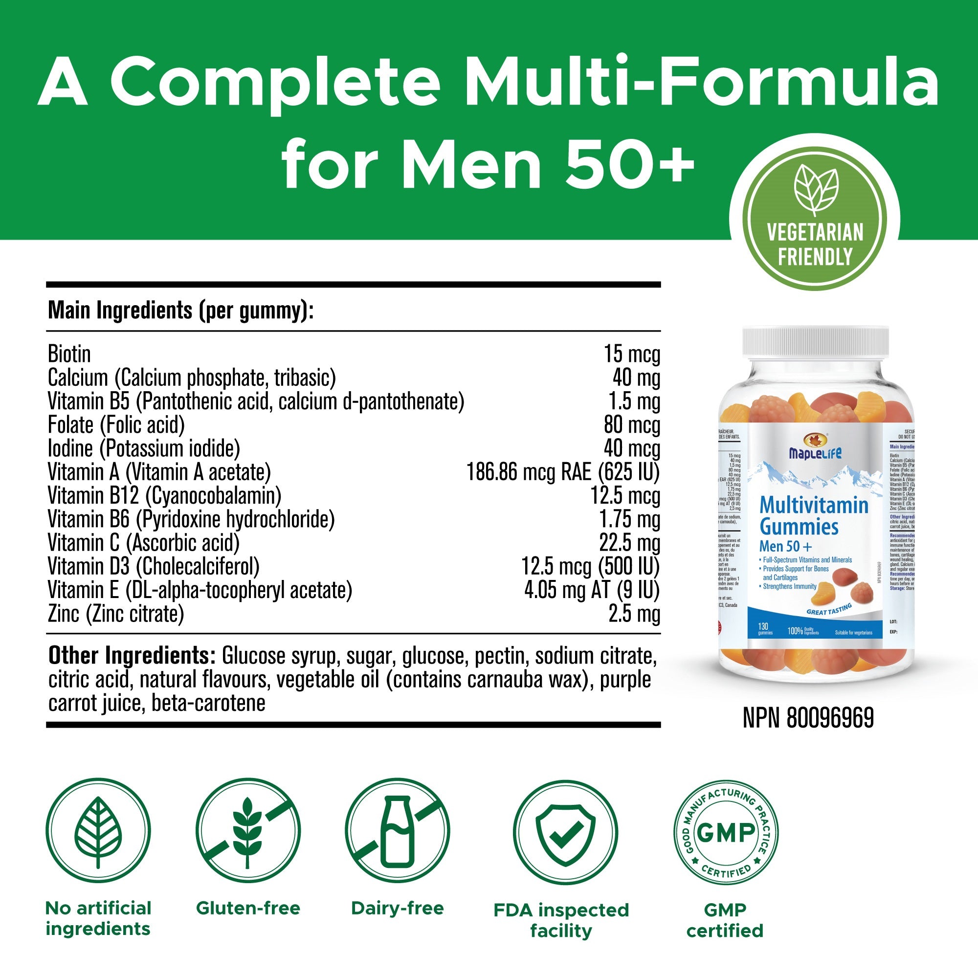 Multivitamin Gummies Men 50+ 130 Gummies