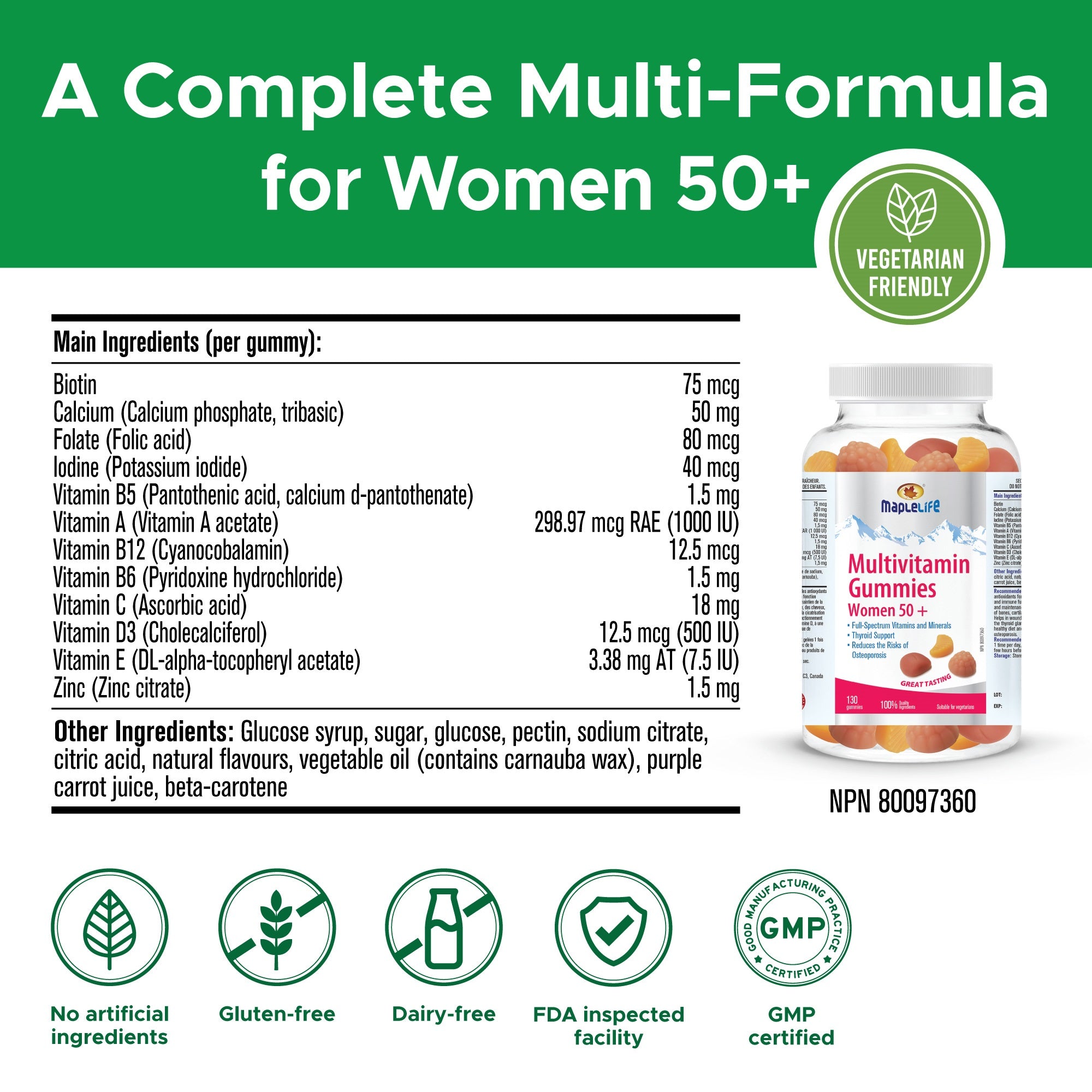 Multivitamin Gummies Women 50+ 130 Gummies