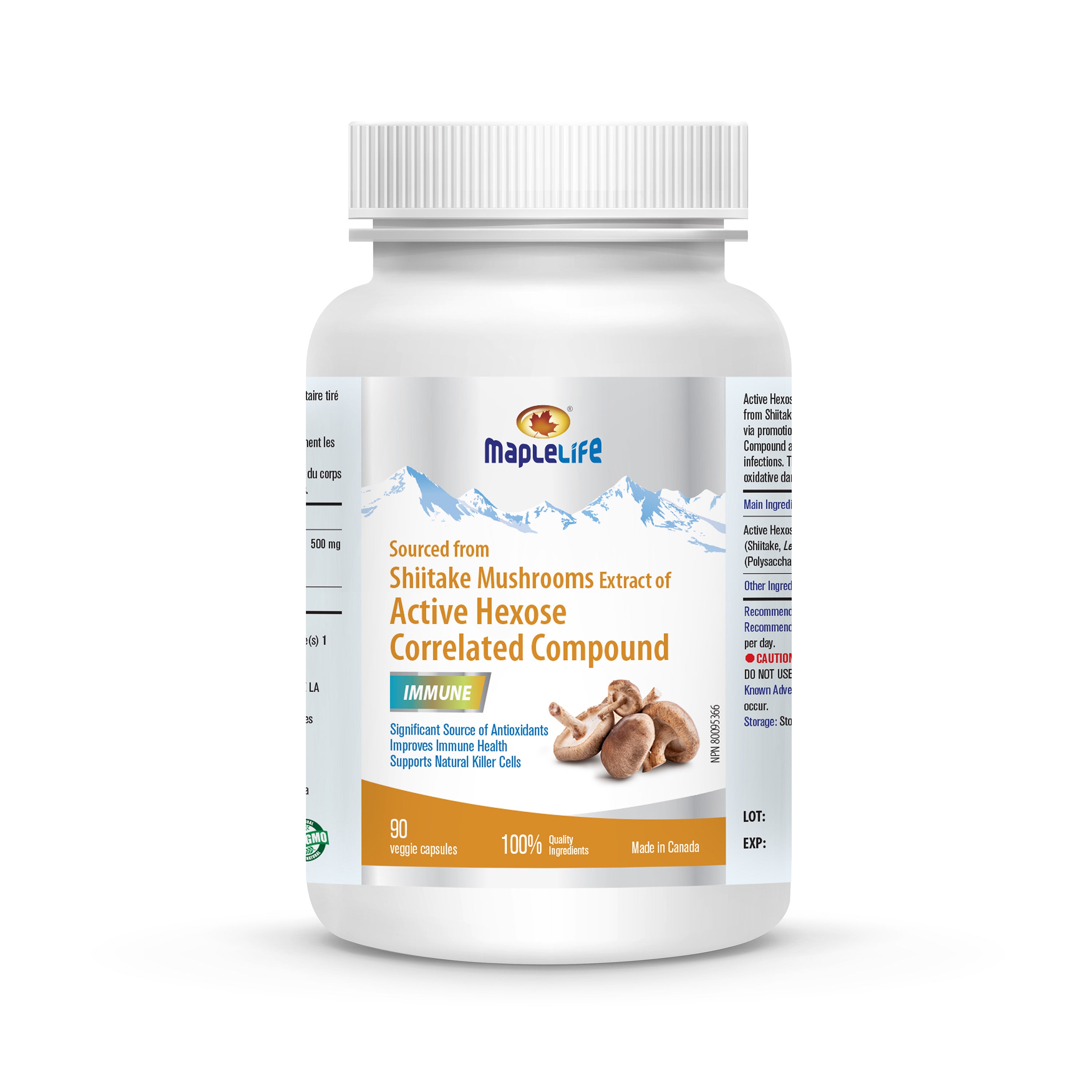 Active Hexose Correlated Compound Extract from Shiitake Mushrooms 90 Capsules