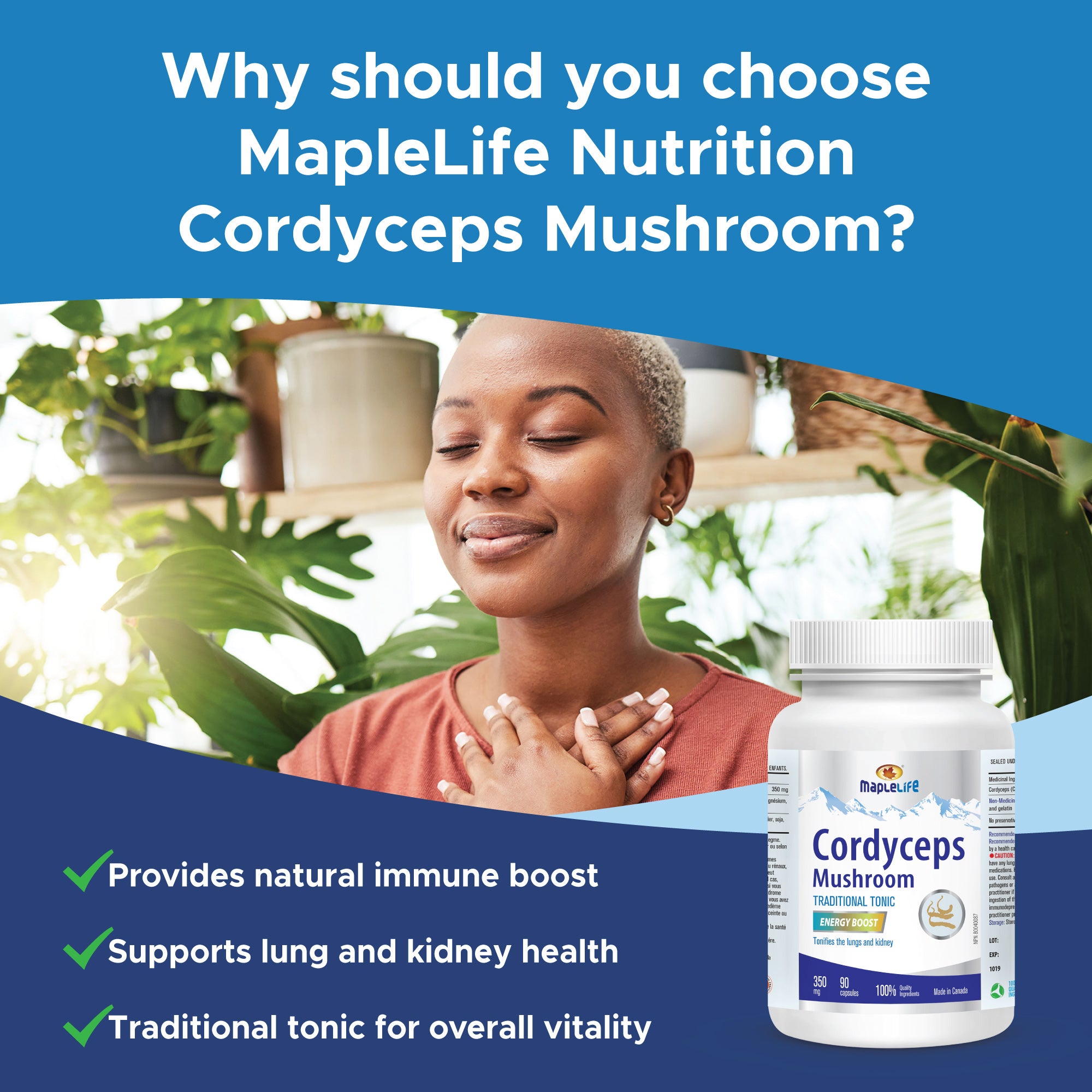 Cordyceps Mushroom 350mg 90 Capsules