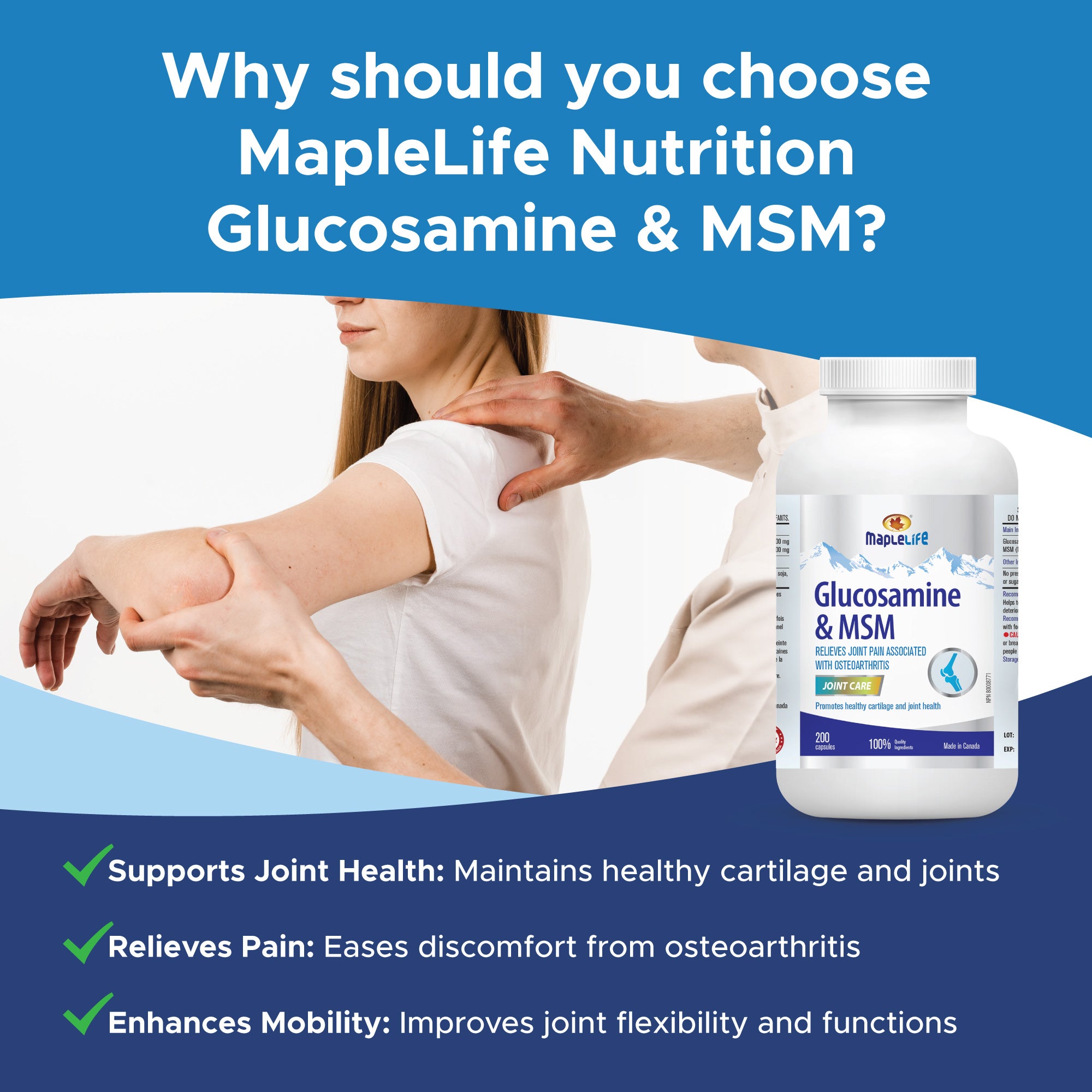 Glucosamine Plus MSM 1000mg 200 Capsules