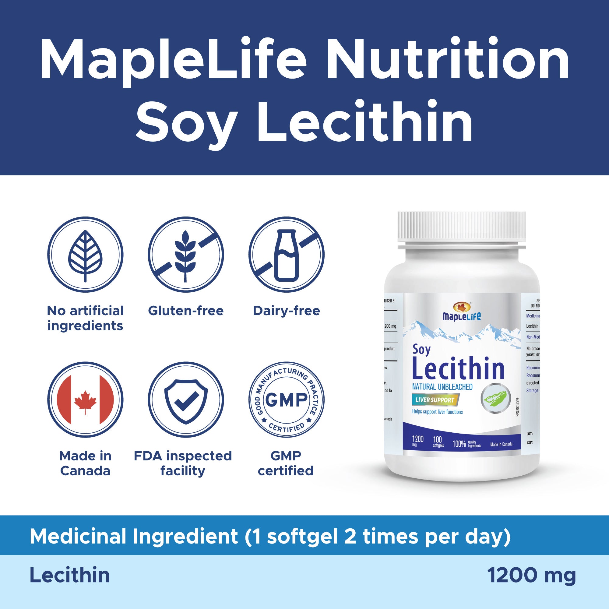 Lecithin 1200mg 100 Softgels (Small Pack)