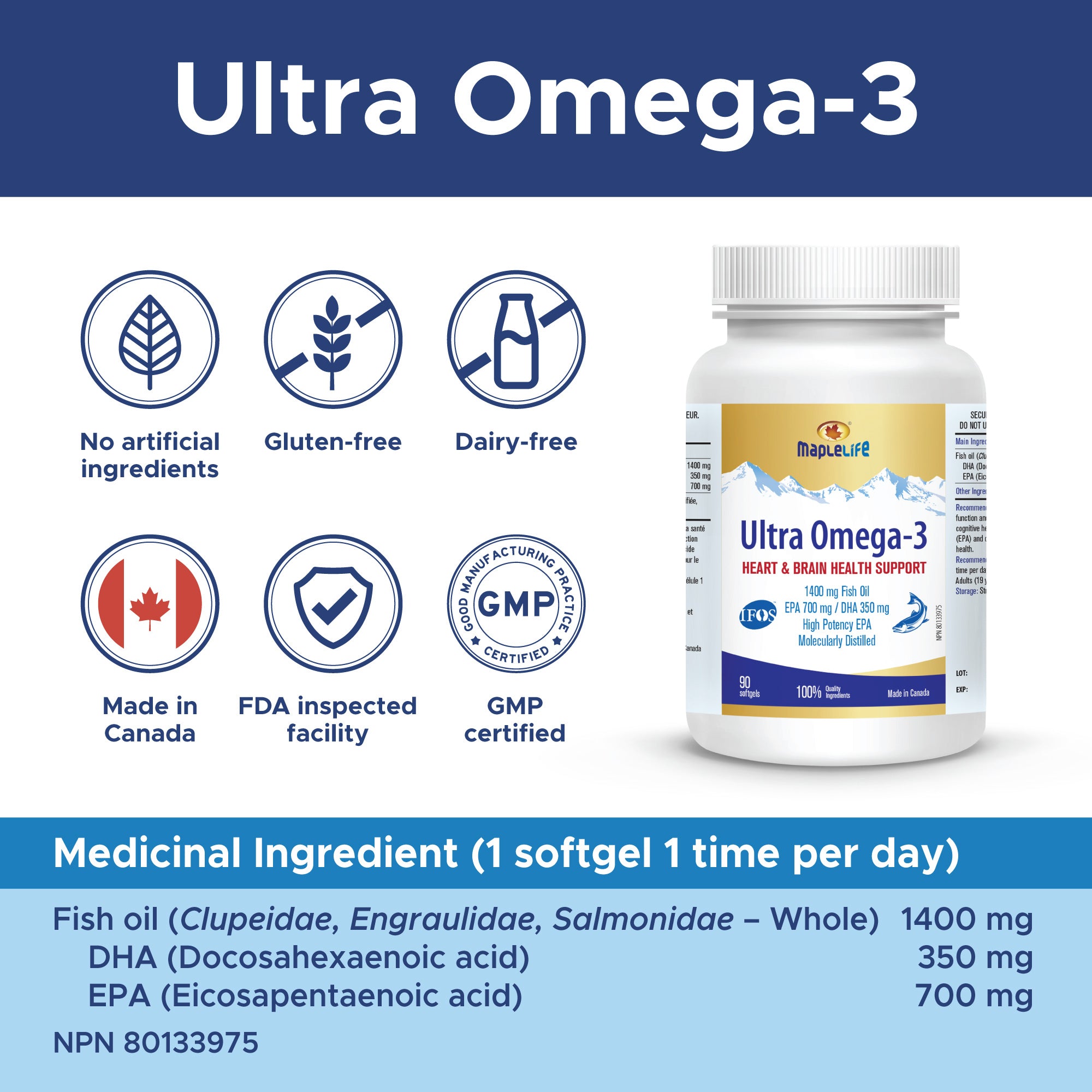 Ultra Omega-3 1400mg 90 Softgels