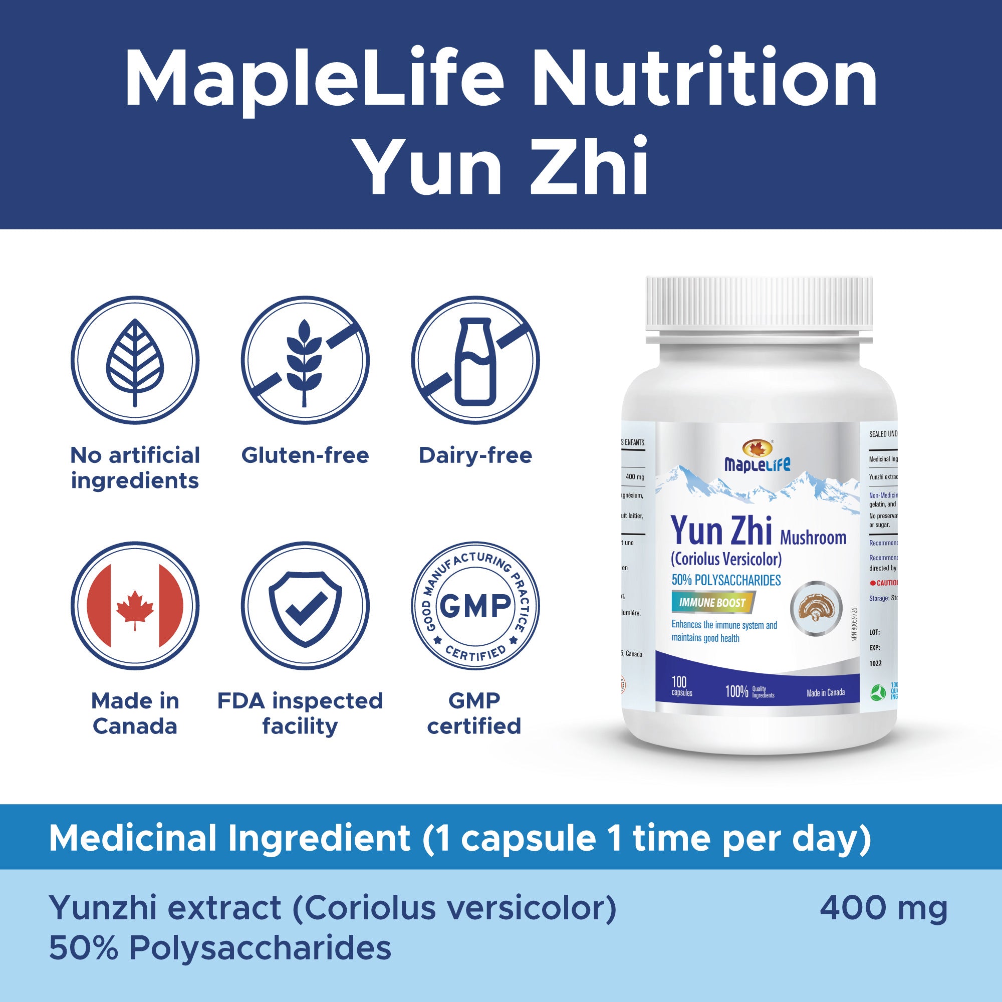 Yunzhi Mushroom 100 Capsules