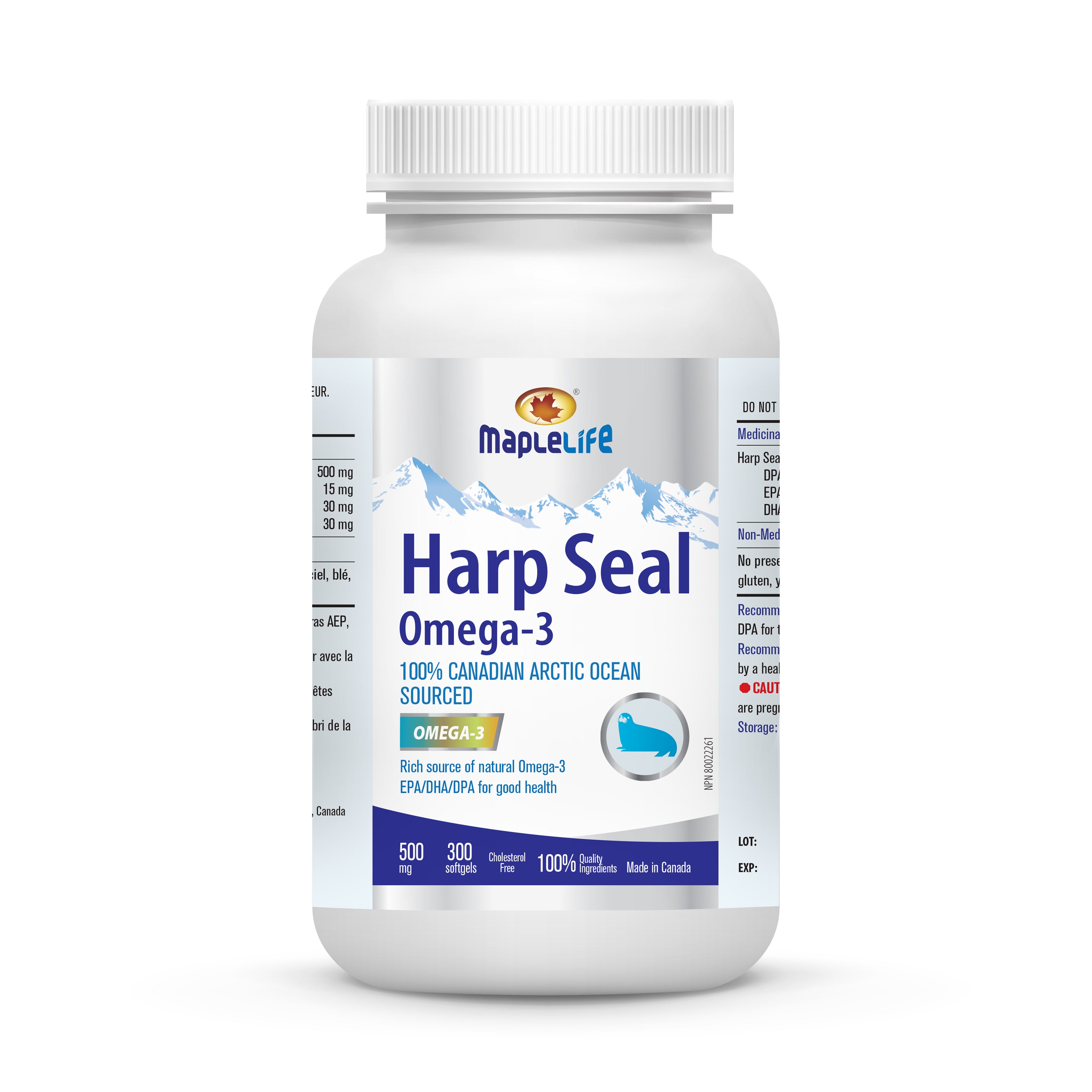 Harp Seal Oil 500mg 300 Softgels (Not Available for US Customers)